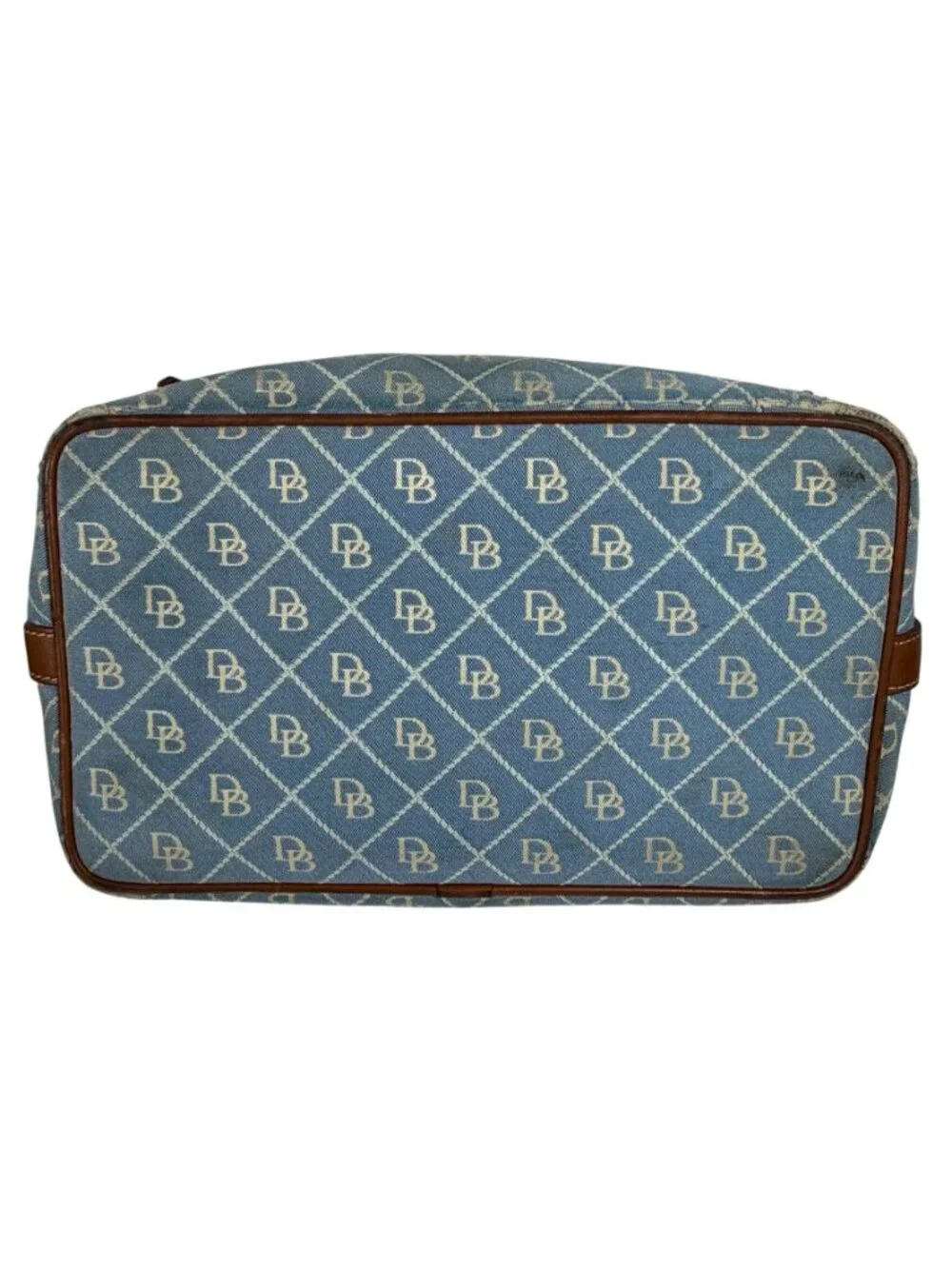 Dooney Bourke Denim/Leather Trim Signature Logo Hobo Shoulder Bag FLAWS